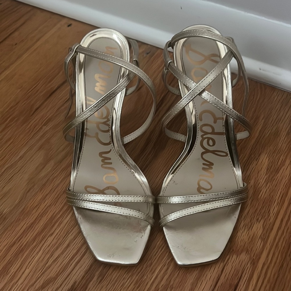 Sam Edelman Gold Leather Heels
